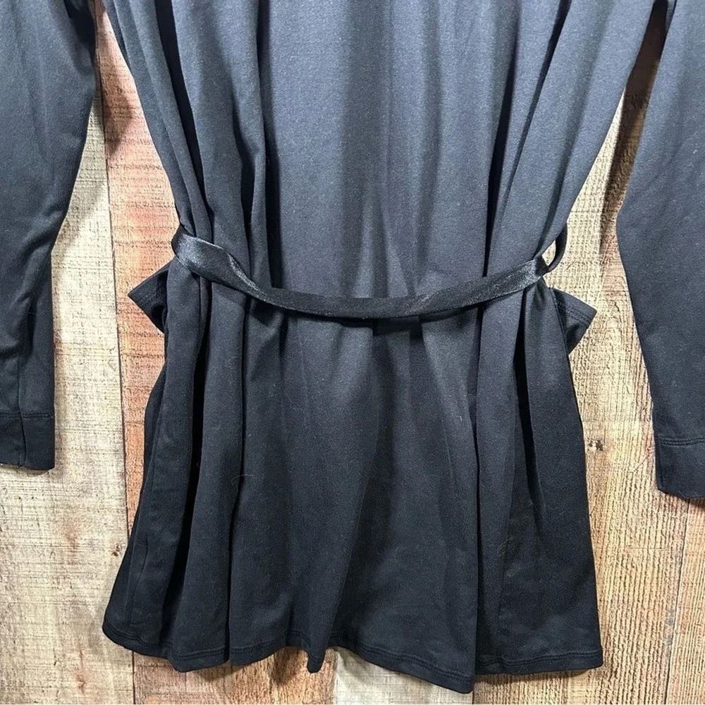 Juicy Couture Black Robe Y2K Pink Logo Lounge Sleepwear Early 2000s